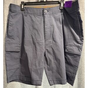 WearFirst Men's Blue Classic Fit Stretch Waist Cargo Shorts Zip Pock Size 40 NWT